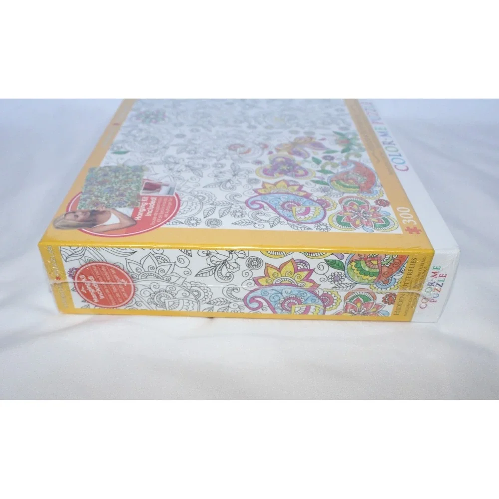 Color Me Puzzle Hidden Butterflies 300 Pc Eurographics Anti Stress Activity NEW